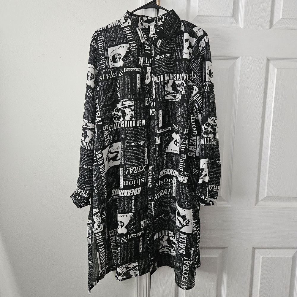 Artsy Black Shirt Dress